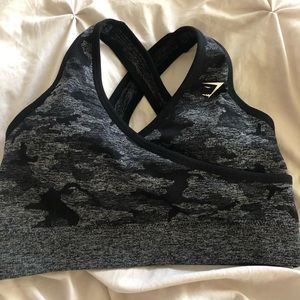 Gym shark camo sports bra